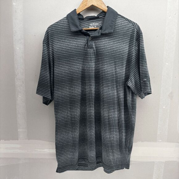 Nike Golf Tour Performance Dri-Fit Polo Shirt Mens Size XL Dri Fit Gray Striped - Picture 1 of 5